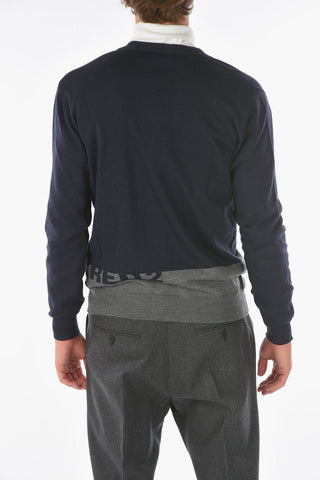 V-Neck Two-Tone Cardigan