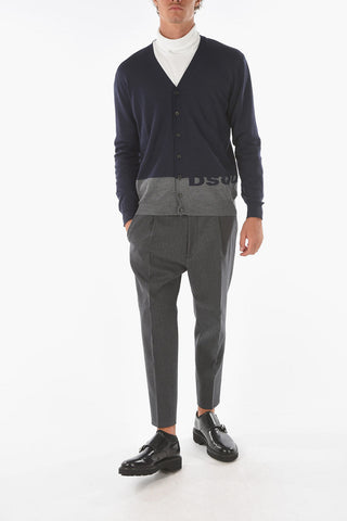 V-Neck Two-Tone Cardigan