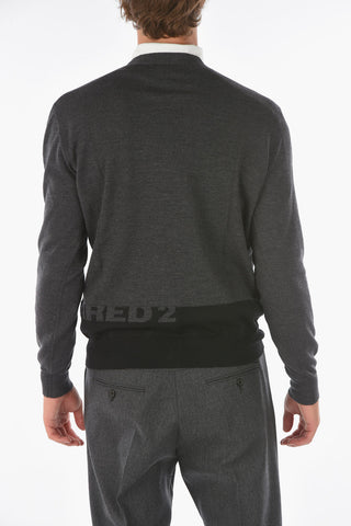 V-Neck Two-Tone Cardigan