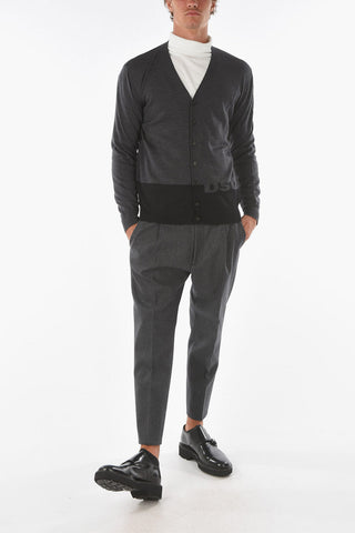V-Neck Two-Tone Cardigan
