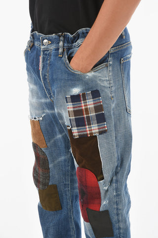 20cm cuffed hem BIG DEAN'S BROTHER jeans with patches
