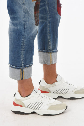 20cm cuffed hem BIG DEAN'S BROTHER jeans with patches