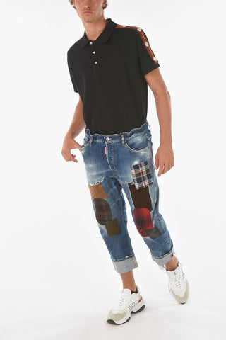 20cm cuffed hem BIG DEAN'S BROTHER jeans with patches