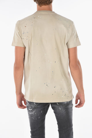 All Over Printed CIGARETTE FIT Crew-neck T-Shirt