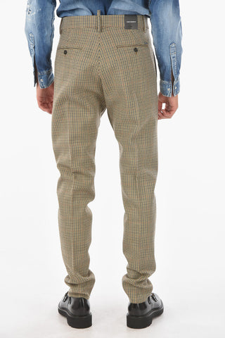 houndstooth patterned single pleat AVIATOR FIT pants