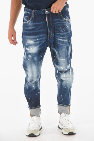 Jeans COMBAT Ad Orlo con Risvolto Effetto Vintage 17cm