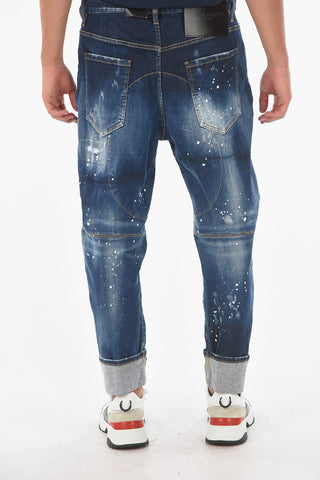 Jeans COMBAT Ad Orlo con Risvolto Effetto Vintage 17cm