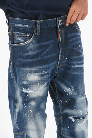 Jeans COMBAT Ad Orlo con Risvolto Effetto Vintage 17cm