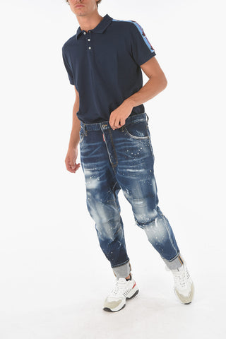 Jeans COMBAT Ad Orlo con Risvolto Effetto Vintage 17cm