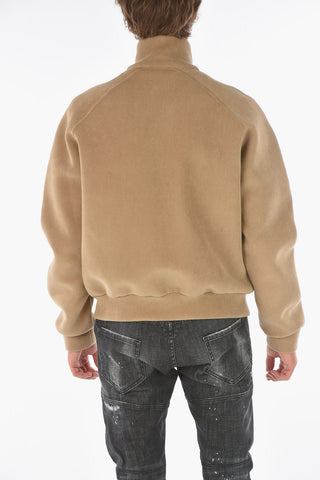 zip closure corduroy sweatshirt