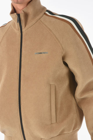 zip closure corduroy sweatshirt