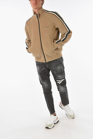 zip closure corduroy sweatshirt