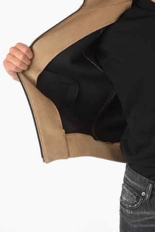 zip closure corduroy sweatshirt