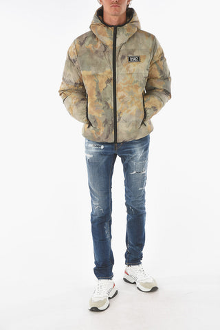2 Pockets Camouflage Down Jacket with Hood