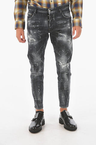 13cm Vintage Effect TIDY BIKER Jeans with Ankle Zip