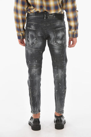 13cm Vintage Effect TIDY BIKER Jeans with Ankle Zip
