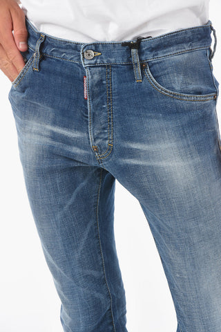 Jeans COOL GUY CROPPED in denim stretch e orlo sfrangiato 16cm