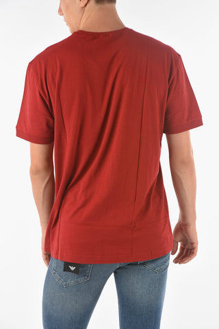 EA7 EMPORIO Crew Neck Printed Logo Cotton T-Shirt