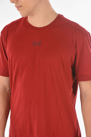 EA7 EMPORIO Crew Neck Printed Logo Cotton T-Shirt