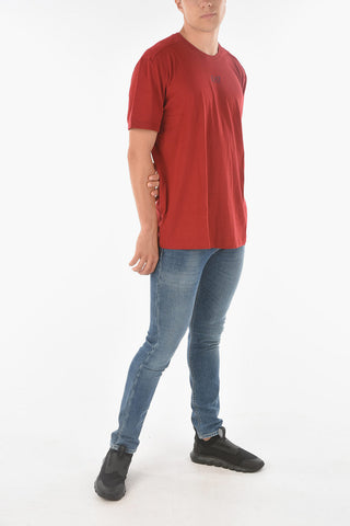 EA7 EMPORIO Crew Neck Printed Logo Cotton T-Shirt