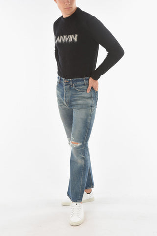 5 Pocket Straight Fit Distressed Denims