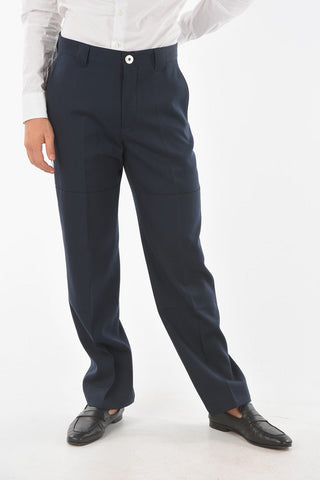 Pantaloni 4 Tasche in Lana con Passanti