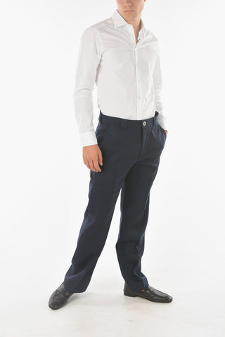 Pantaloni 4 Tasche in Lana con Passanti