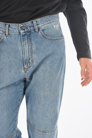 5 Pocket Light Wash Straight Fit Denims