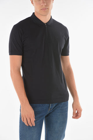 EMPORIO Zipped Collar Cotton Polo