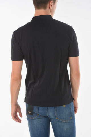 EMPORIO Zipped Collar Cotton Polo