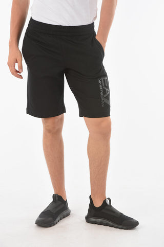 EA7 EMPORIO Printed Logo Cotton Shorts