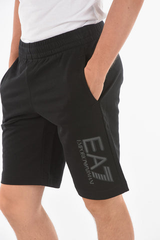 EA7 EMPORIO Printed Logo Cotton Shorts