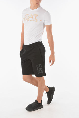 EA7 EMPORIO Printed Logo Cotton Shorts