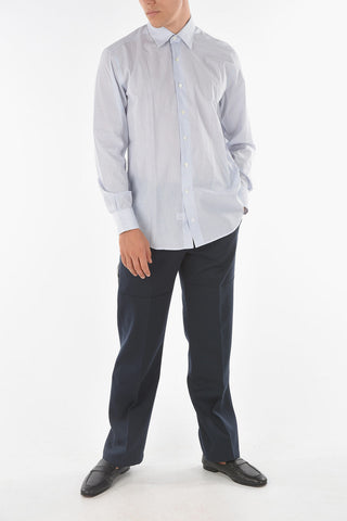 Standard Collar Balanced Stripe Cotton Shirt