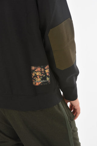 EMPORIO RECYCLED Felpa in Misto Cotone con Cappuccio e Toppe