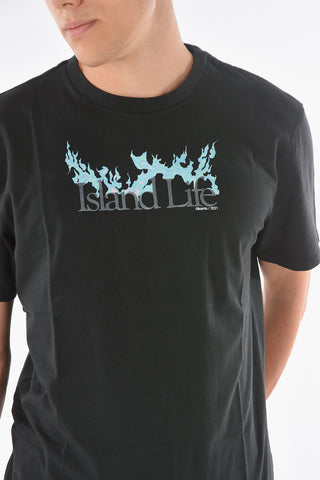 Crew Neck ISLAND LIFE Printed T-Shirt