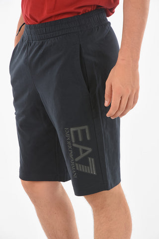 EA7 EMPORIO Printed Logo Cotton Shorts