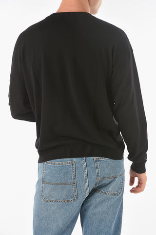 COUTURE! Crew Neck Pocket Sleeve Wool Sweater