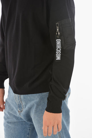 COUTURE! Crew Neck Pocket Sleeve Wool Sweater