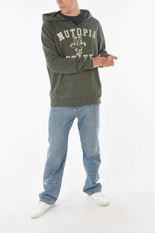 V-neck LANDON Hooded Sweatshirt with Print