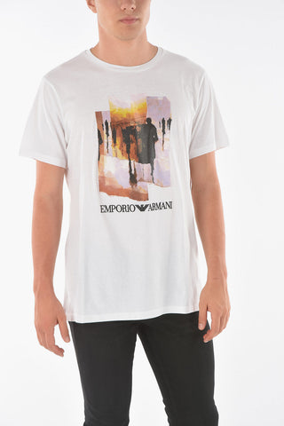 EMPORIO Crew Neck Embroidered Logo Printed T-Shirt