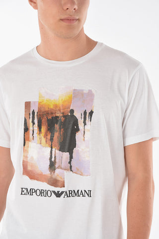 EMPORIO Crew Neck Embroidered Logo Printed T-Shirt