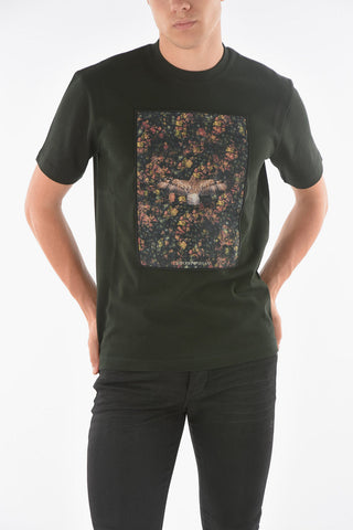 EMPORIO RECYCLED Front Patch Cotton T-Shirt