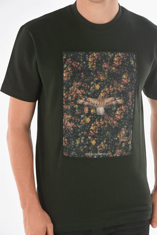 EMPORIO RECYCLED Front Patch Cotton T-Shirt