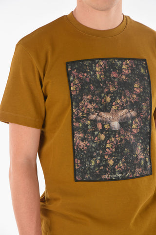 EMPORIO RECYCLED Front Patch Cotton T-Shirt