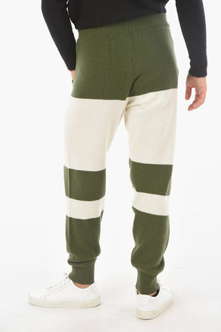 Two Tone Wool and Cashmere Joggers