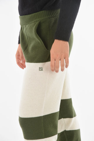 Two Tone Wool and Cashmere Joggers