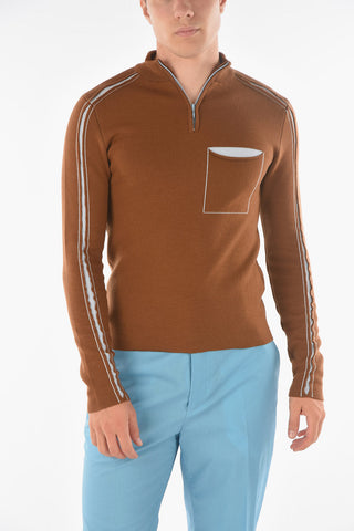 Mock Neck LA MAILLE ALTÙ Slotted Detail Sweater