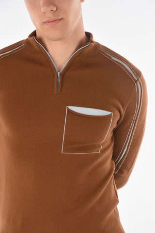 Mock Neck LA MAILLE ALTÙ Slotted Detail Sweater