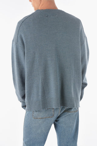 Cardigan LUXOR in Lana con Bordi Distressed